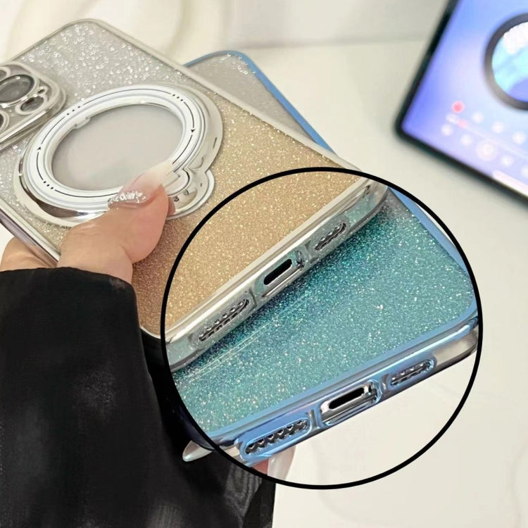 For iPhone 11 Pro Max Rotation MagSafe Holder Gradient Glitter TPU Phone Case(Cangling) - iPhone 11 Pro Max Cases by buy2fix | Online Shopping UK | buy2fix