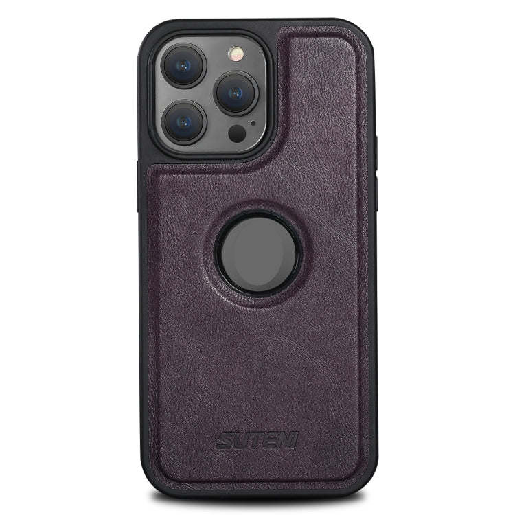 For iPhone 15 Pro Max Suteni G1 Magsafe Leather Back Phone Case(Purple) - iPhone 15 Pro Max Cases by Suteni | Online Shopping UK | buy2fix