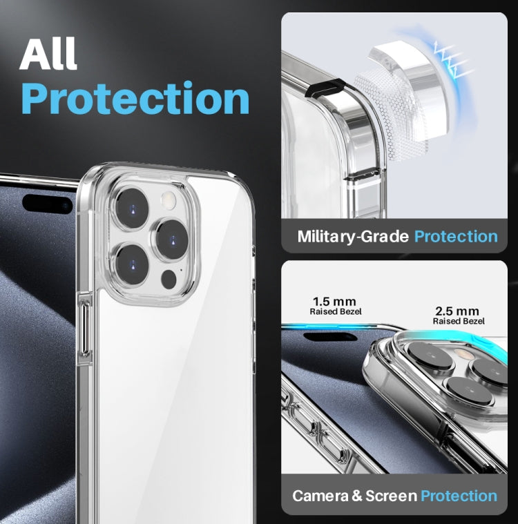 For iPhone 15 Pro Max NORTHJO 3 in 1 Clear Phone Case with Screen Film + Rear Lens Film - iPhone 15 Pro Max Cases by NORTHJO | Online Shopping UK | buy2fix