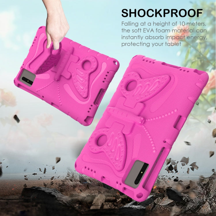 For Samsung Galaxy Tab S9 11 X710 Butterfly Bracket EVA Shockproof Tablet Case(Rose Red) - Other Galaxy Tab PC by buy2fix | Online Shopping UK | buy2fix