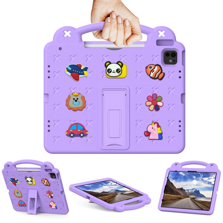 For iPad Air 13 2024 Handle Kickstand Children EVA Shockproof Tablet Case(Light Purple) - iPad Air 13 2024 Cases by buy2fix | Online Shopping UK | buy2fix