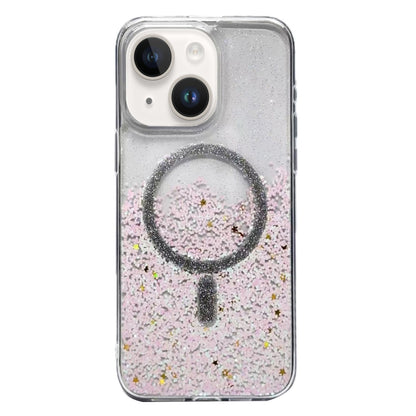 For iPhone 14 Gradient Glitter MagSafe PC Hybrid TPU Phone Case(Gradient Lotus) - iPhone 14 Cases by buy2fix | Online Shopping UK | buy2fix