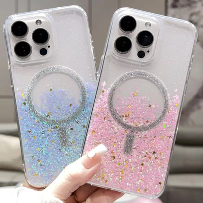 For iPhone 14 Plus Gradient Glitter MagSafe PC Hybrid TPU Phone Case(Gradient Blue) - iPhone 14 Plus Cases by buy2fix | Online Shopping UK | buy2fix