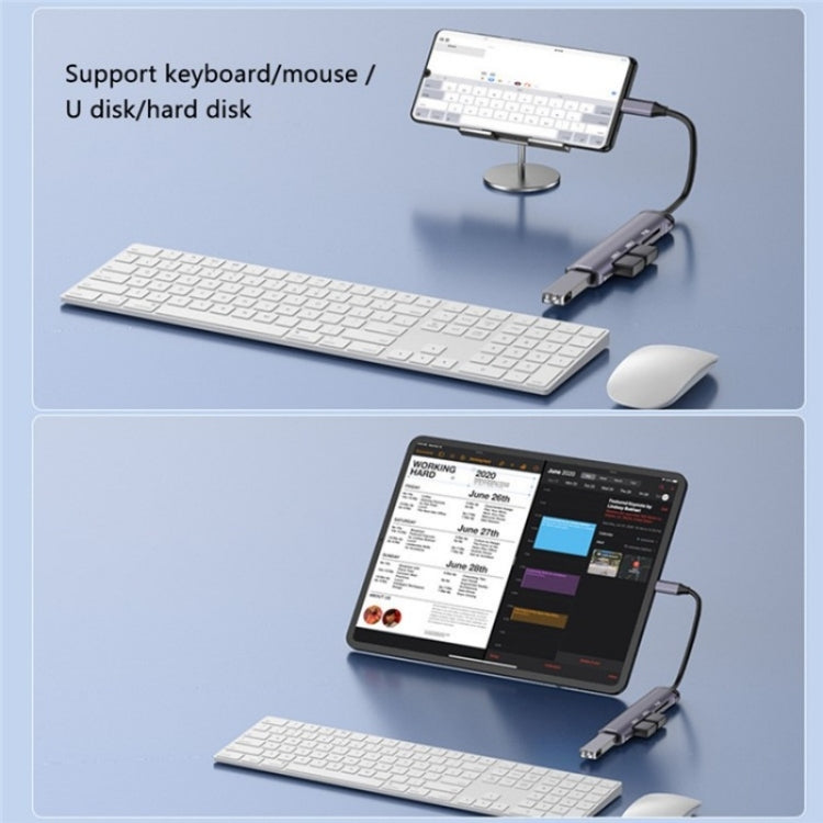 T505 Laptop Phone Adapter Type-C to USB2.0x2 + USB3.0 + TF / SD Card Slots USB HUB - USB 3.0 HUB by buy2fix | Online Shopping UK | buy2fix