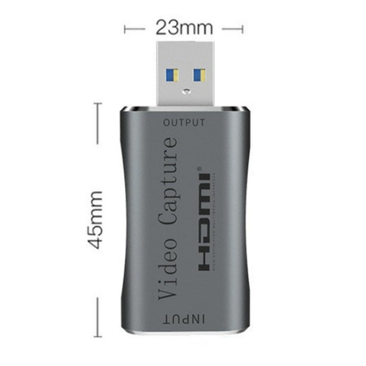 C30 For Game Live Streaming Aluminum Alloy USB Male to HDMI Female HD Video Capture Card - Video Capture Solutions by buy2fix | Online Shopping UK | buy2fix