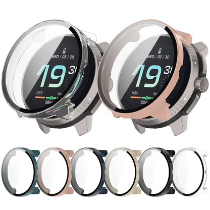 For Suunto Race PC + Tempered Glass Film Integrated Watch Protective Case(Transparent White) - Watch Case by buy2fix | Online Shopping UK | buy2fix