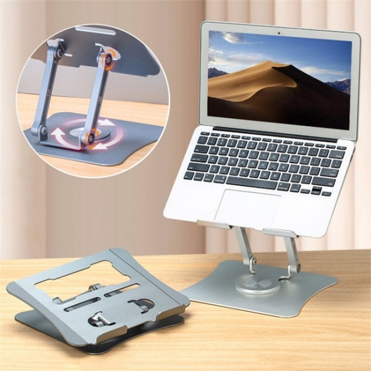 G69 Heat Dissipation Rotatable Notebook Desktop Stand Aluminum Alloy Foldable Laptop Bracket(Silver) - Laptop Stand by buy2fix | Online Shopping UK | buy2fix