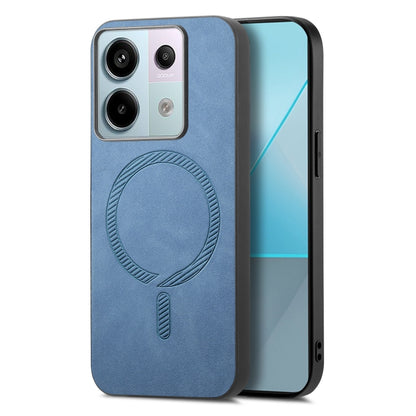 For Xiaomi Redmi K60 Ultra Solid Color Retro Magsafe PU Back Cover Phone Case(Blue) - Redmi K60 Ultra Cases by buy2fix | Online Shopping UK | buy2fix