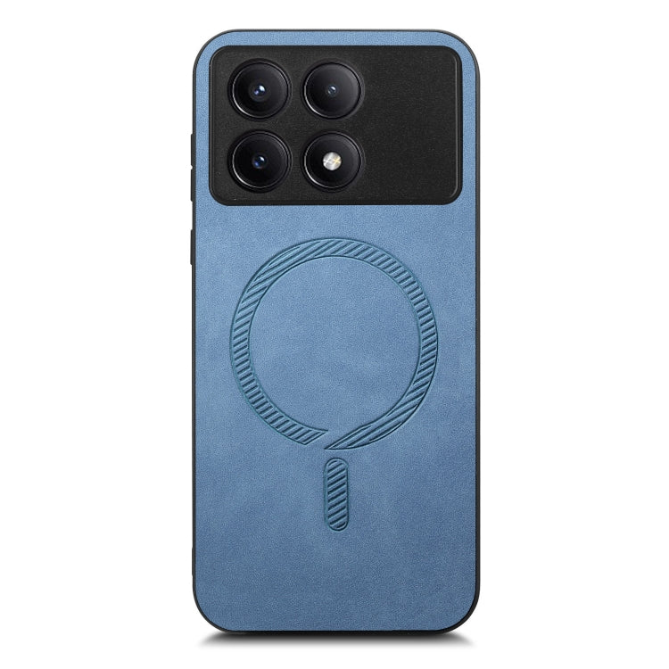 For Xiaomi Redmi K70 / K70 Pro 5G Solid Color Retro Magsafe PU Back Cover Phone Case(Blue) - K70 Pro Cases by buy2fix | Online Shopping UK | buy2fix