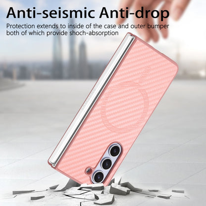 For Samsung Galaxy Z Fold6 Carbon Fiber Magsafe Phone Case(Pink) - Galaxy Z Flip6 5G Cases by buy2fix | Online Shopping UK | buy2fix