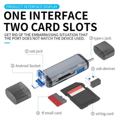 ADS-307 Data Transfer OTG Adapter USB / Type-C / Micro Plug SD TF Card U-Disk Reader -  by buy2fix | Online Shopping UK | buy2fix