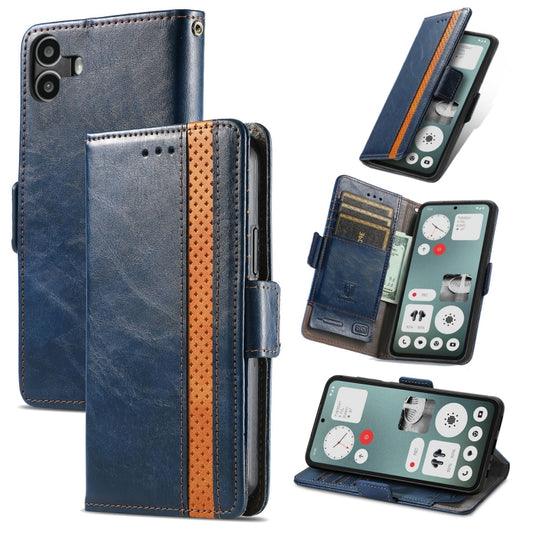 For Nothing CMF Phone 1 CaseNeo Splicing Dual Magnetic Buckle Leather Phone Case(Blue) - More Brand by buy2fix | Online Shopping UK | buy2fix