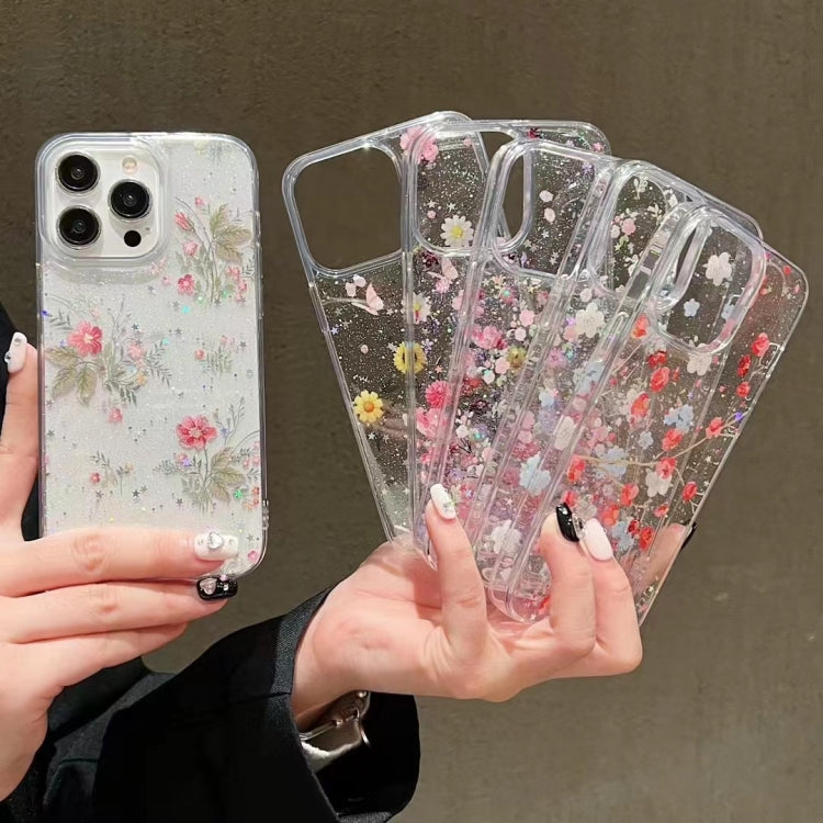 For iPhone 16 Pro Max Spring Garden Epoxy TPU Phone Case(F05 Pink and White Flowers) - iPhone 16 Pro Max Cases by buy2fix | Online Shopping UK | buy2fix