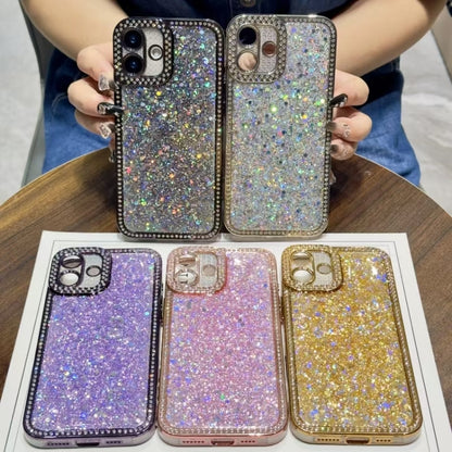 For iPhone 16 Diamond Glitter Sequins TPU Phone Case(Purple) - iPhone 16 Cases by buy2fix | Online Shopping UK | buy2fix