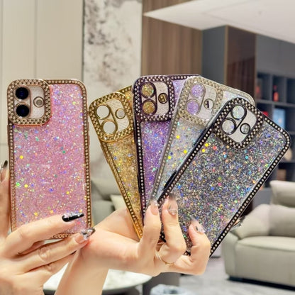 For iPhone 16 Diamond Glitter Sequins TPU Phone Case(Purple) - iPhone 16 Cases by buy2fix | Online Shopping UK | buy2fix