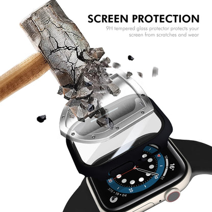 For Apple Watch Series 10 46mm ENKAY Hat-Prince PC Tempered Glass Film Integrated Watch Case(Silver) - Watch Cases by ENKAY | Online Shopping UK | buy2fix