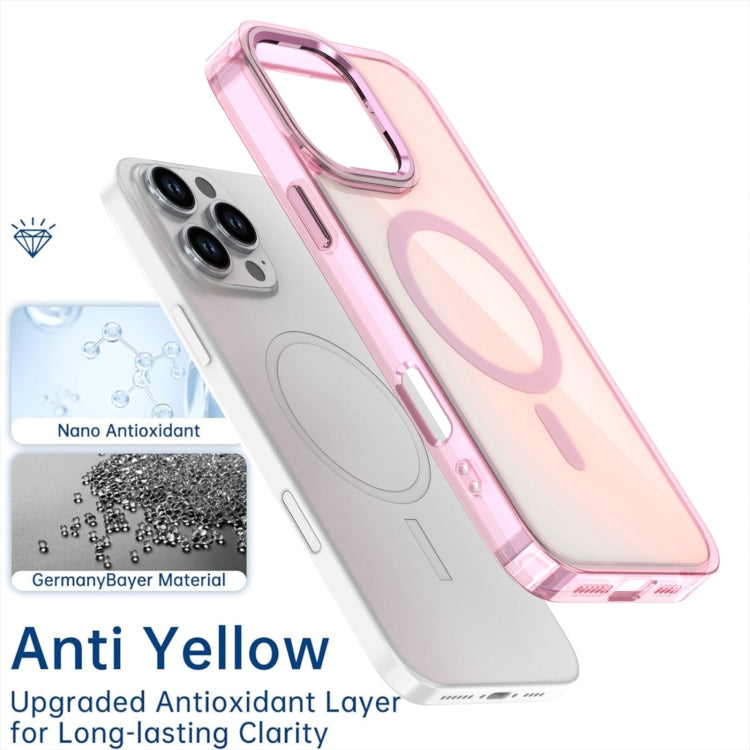 For iPhone 16 Pro Bright Shadow Magsafe Discoloration Phone Case(Pink) - iPhone 16 Pro Cases by buy2fix | Online Shopping UK | buy2fix