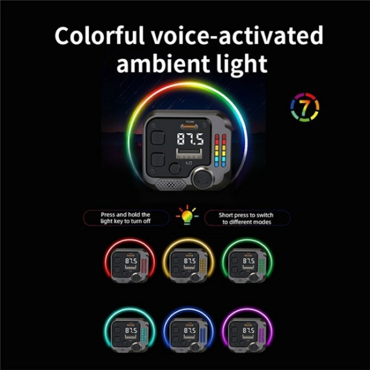 C68 Dual Port Bluetooth FM Transmitter PD 30W Car Charger Music Player Hands-Free Call - Bluetooth Car Kits by buy2fix | Online Shopping UK | buy2fix