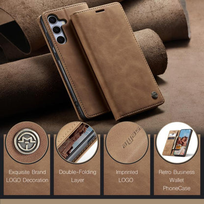 For Samsung Galaxy S25 5G CaseMe 013 Multifunctional Horizontal Flip Leather Phone Case(Brown) - Galaxy S25 5G Cases by CaseMe | Online Shopping UK | buy2fix