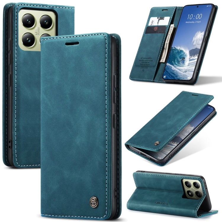 For Xiaomi 14T CaseMe 013 Multifunctional Horizontal Flip Leather Phone Case(Blue) - 14T Cases by CaseMe | Online Shopping UK | buy2fix