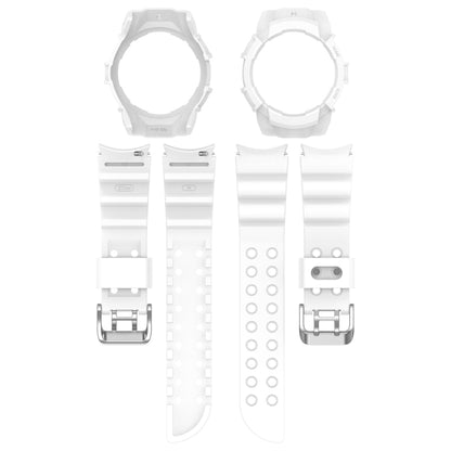 For Samsung Galaxy Watch 7 40mm Armor Silicone Watch Band with Watch Case Set(White) - Watch Bands by buy2fix | Online Shopping UK | buy2fix