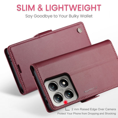 For Xiaomi 14T CaseMe 023 Butterfly Buckle Litchi Texture RFID Anti-theft Leather Phone Case(Red) - 14T Cases by CaseMe | Online Shopping UK | buy2fix