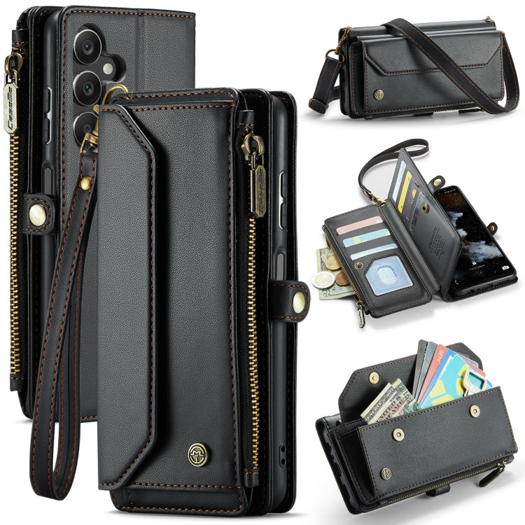 For Samsung Galaxy A16 5G CaseMe C36 Card Slots Zipper Wallet RFID Anti-theft Leather Phone Case(Black) - Galaxy Phone Cases by CaseMe | Online Shopping UK | buy2fix