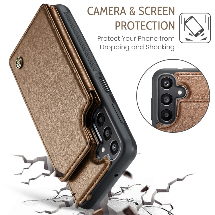 For Samsung Galaxy A16 5G CaseMe C22 Card Slots Holder RFID Anti-theft Phone Case(Brown) - Galaxy Phone Cases by CaseMe | Online Shopping UK | buy2fix