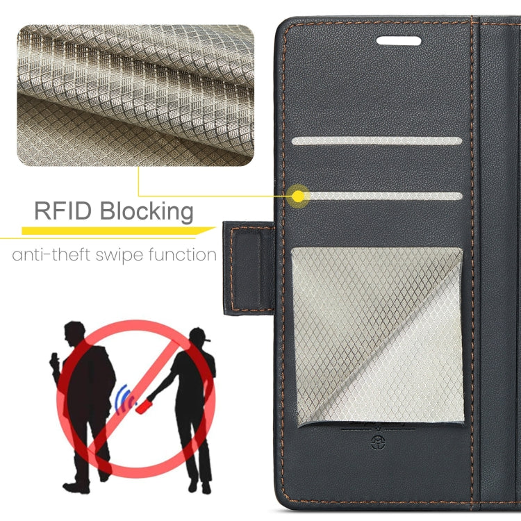 For Redmi 14C CaseMe 023 Butterfly Buckle Litchi Texture RFID Anti-theft Leather Phone Case(Black) - 14C Cases by CaseMe | Online Shopping UK | buy2fix