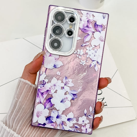 For Samsung Galaxy S25 Ultra 5G Electroplating Flowers Plants Texture TPU Phone Case(Azalea FL4) - Galaxy S25 Ultra 5G Cases by buy2fix | Online Shopping UK | buy2fix