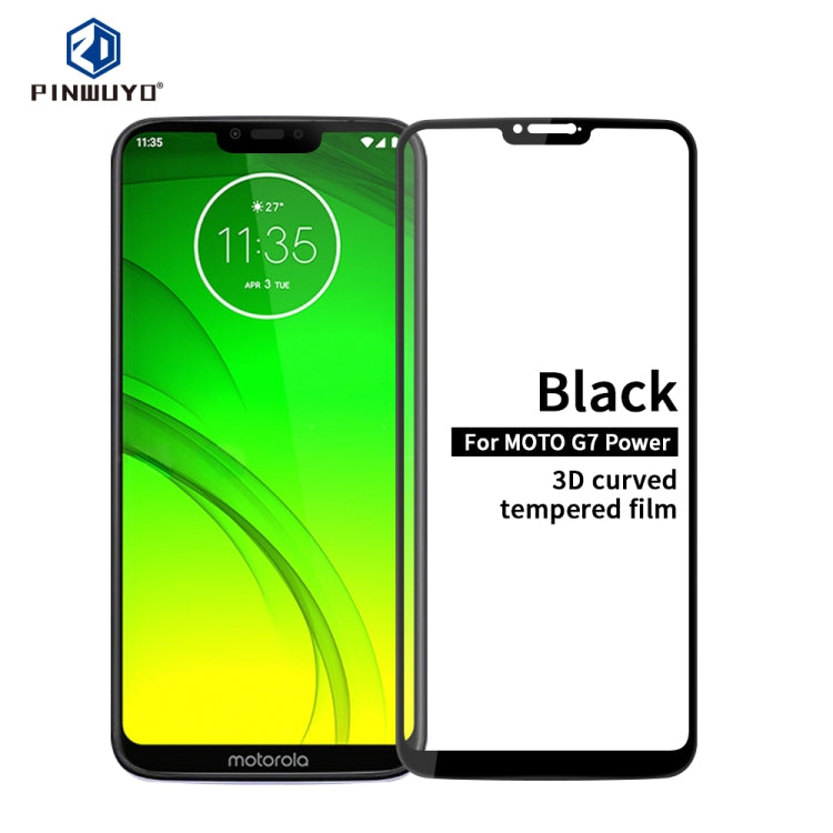 PINWUYO 9H 3D Curved Tempered Glass Film for MOTO G7/G7plus （black） - Motorola Tempered Glass by PINWUYO | Online Shopping UK | buy2fix