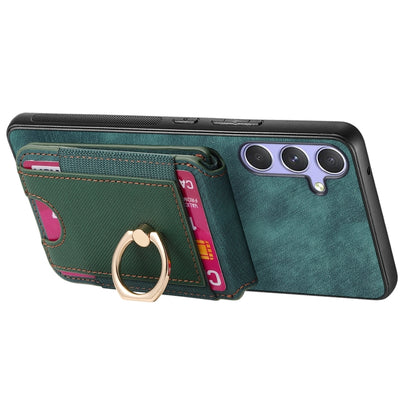 For Samsung Galaxy S25 Ultra 5G Retro Splitable Magnetic Stand Card Bag Leather Phone Case(Green) - Galaxy S25 Ultra 5G Cases by buy2fix | Online Shopping UK | buy2fix