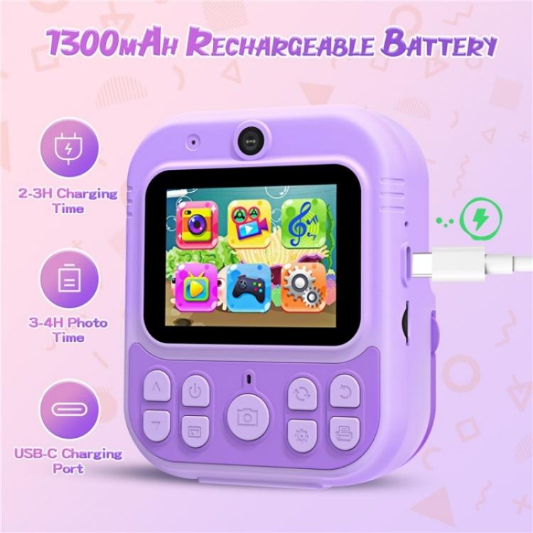 E8 2.4 Inch Screen Photo Printing Video Recorder Multifunctional Kids Dual Lens Camera(Pink) - Children Cameras by buy2fix | Online Shopping UK | buy2fix