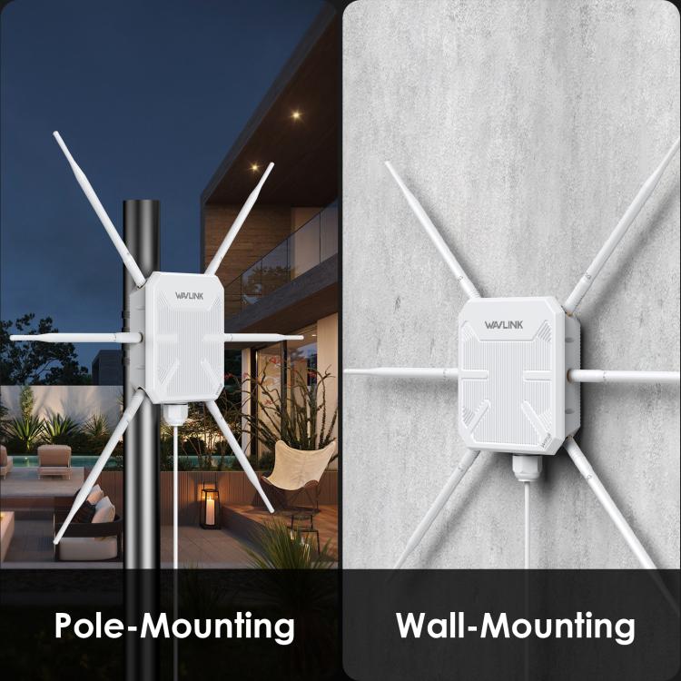 WAVLINK WN588HX3 AX3000 Outdoor WiFi Extender with 6 Antennas Dual Band WiFi Repeater, Plug:US Plug - Wireless Routers by WAVLINK | Online Shopping UK | buy2fix