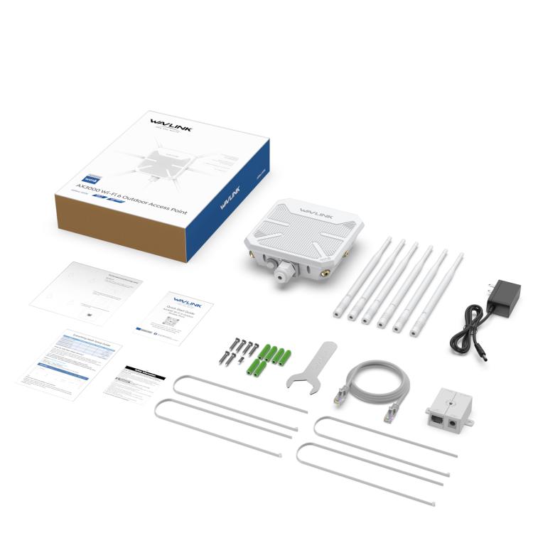 WAVLINK WN588HX3 AX3000 Outdoor WiFi Extender with 6 Antennas Dual Band WiFi Repeater, Plug:US Plug - Wireless Routers by WAVLINK | Online Shopping UK | buy2fix