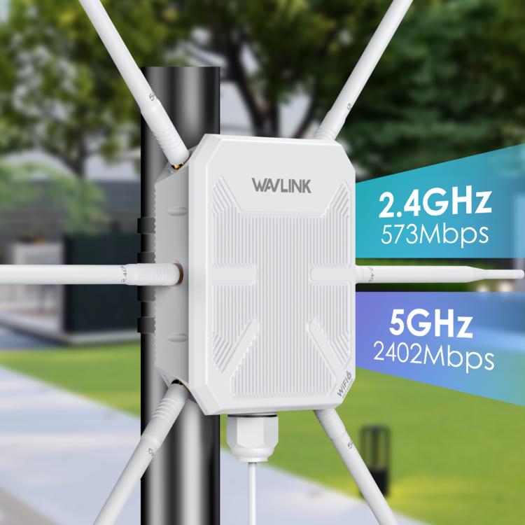 WAVLINK WN588HX3 AX3000 Outdoor WiFi Extender with 6 Antennas Dual Band WiFi Repeater, Plug:US Plug - Wireless Routers by WAVLINK | Online Shopping UK | buy2fix