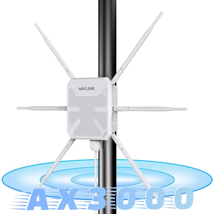 WAVLINK WN588HX3 AX3000 Outdoor WiFi Extender with 6 Antennas Dual Band WiFi Repeater, Plug:US Plug - Wireless Routers by WAVLINK | Online Shopping UK | buy2fix