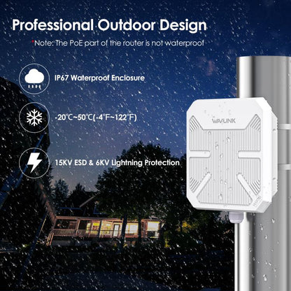 WAVLINK WN573HP3 Built-In 12dBi Directional Antenna Outdoor AX3000 Dual Band Repeater, Plug:UK Plug - Wireless Routers by WAVLINK | Online Shopping UK | buy2fix