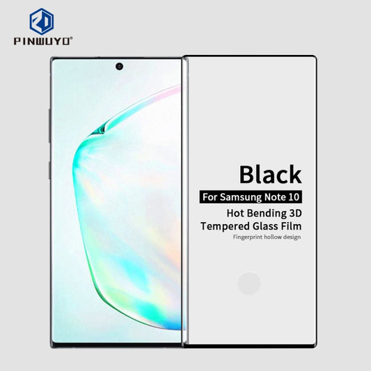 PINWUYO 9H 3D Hot Bending Tempered Glass Film for Galaxy Note10（Black） - Galaxy Tempered Glass by PINWUYO | Online Shopping UK | buy2fix