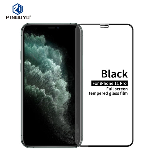 For iPhone 11 Pro PINWUYO 9H 2.5D Full Screen Tempered Glass Film(Black) - iPhone 11 Pro Tempered Glass by PINWUYO | Online Shopping UK | buy2fix