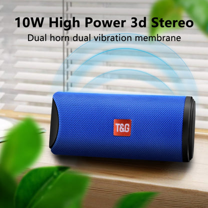 T&G TG113 Portable Bluetooth Speakers Waterproof Stereo Outdoor Loudspeaker MP3 Bass Sound Box with FM Radio(Blue) - Desktop Speaker by T&G | Online Shopping UK | buy2fix