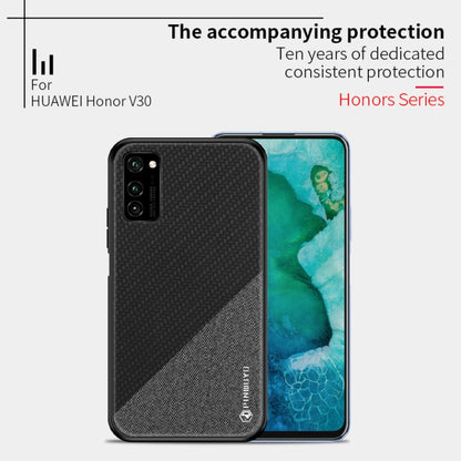 For Huawei Honor V30 / V30 Pro PINWUYO Rong Series  Shockproof PC + TPU+ Chemical Fiber Cloth Protective Case(Blue) - Honor Cases by PINWUYO | Online Shopping UK | buy2fix