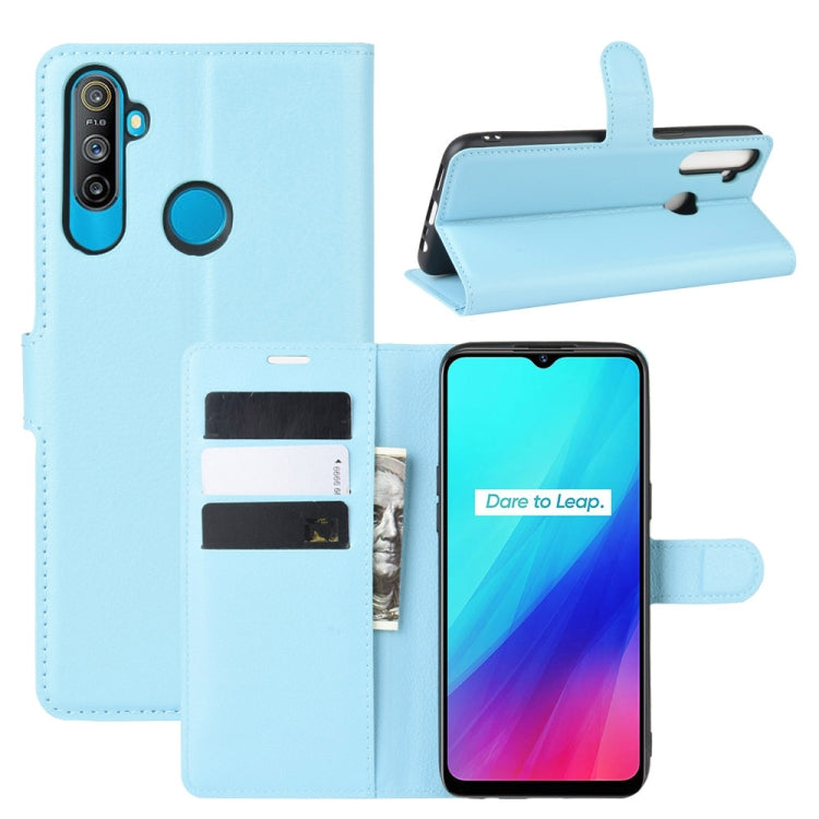 For OPPO Realme C3 (3 Cameras) Litchi Texture Horizontal Flip Protective Case with Holder & Card Slots & Wallet(Blue) - Realme Cases by buy2fix | Online Shopping UK | buy2fix