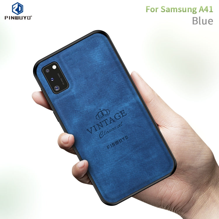 For Galaxy A41 PINWUYO Zun Series PC + TPU + Skin Waterproof And Anti-fall All-inclusive Protective Shell(Blue) - Galaxy Phone Cases by PINWUYO | Online Shopping UK | buy2fix