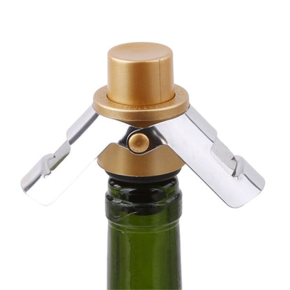 Push-button Stainless Steel Pumping Champagne Stopper Sparkling Champagne Snap Wing Vacuum Wine Stopper(Gold) - Bottle Stopper by buy2fix | Online Shopping UK | buy2fix