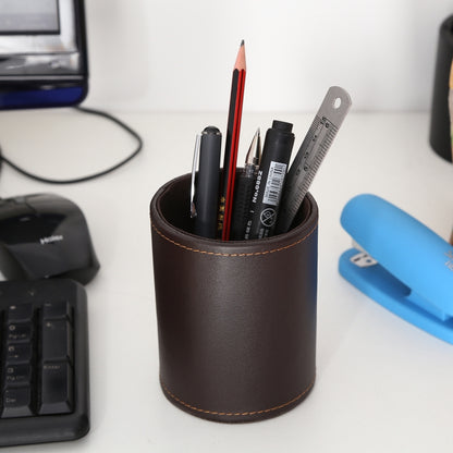 Faux Leather Leather Penholder Desk Supplies Organizer(Brown) - Pen Holder by buy2fix | Online Shopping UK | buy2fix