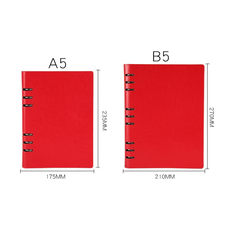 Business Notepad Loose Leaf Replaceable Inner Notebook Thickened Diary Book, Color:A5 Red - Notebooks by buy2fix | Online Shopping UK | buy2fix