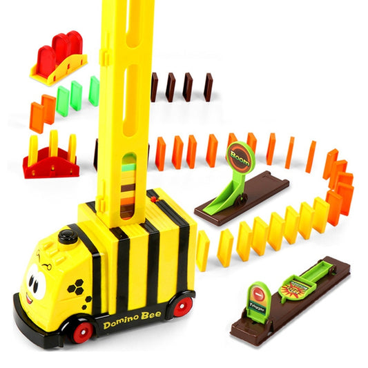 Puzzle Domino Car Electric Train With Sound And Light Music Automatic Licensing Electric Car Toy(Yellow Bee) - Music Toys by buy2fix | Online Shopping UK | buy2fix