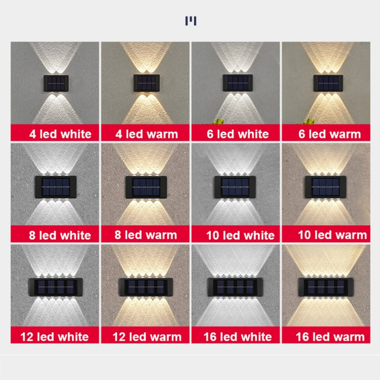 8LED NiMH Solar Wall Lamp Outdoor Waterproof Up And Down Double-headed Spotlights(White Light) - Solar Lights by buy2fix | Online Shopping UK | buy2fix