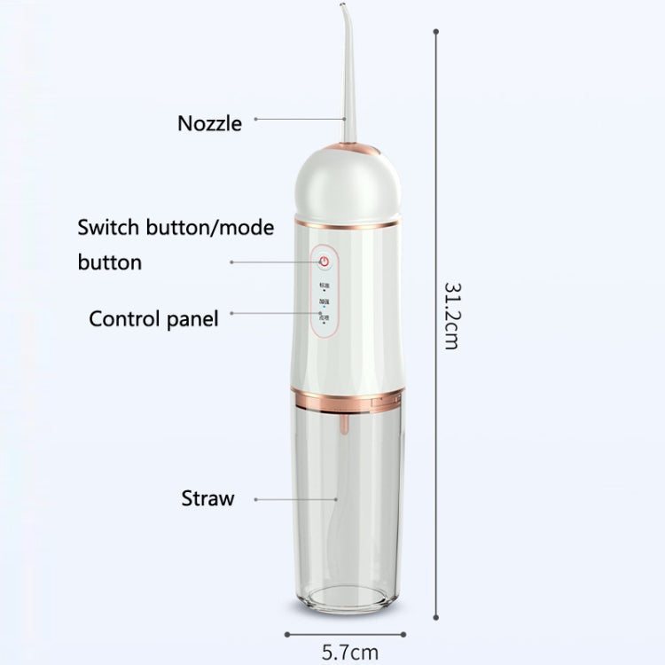 A9 Household Electric Portable Tooth Cleaner Oral Care Dental Floss Tooth Cleaning 1 Nozzle(White Gold) - Oral Irrigators by buy2fix | Online Shopping UK | buy2fix